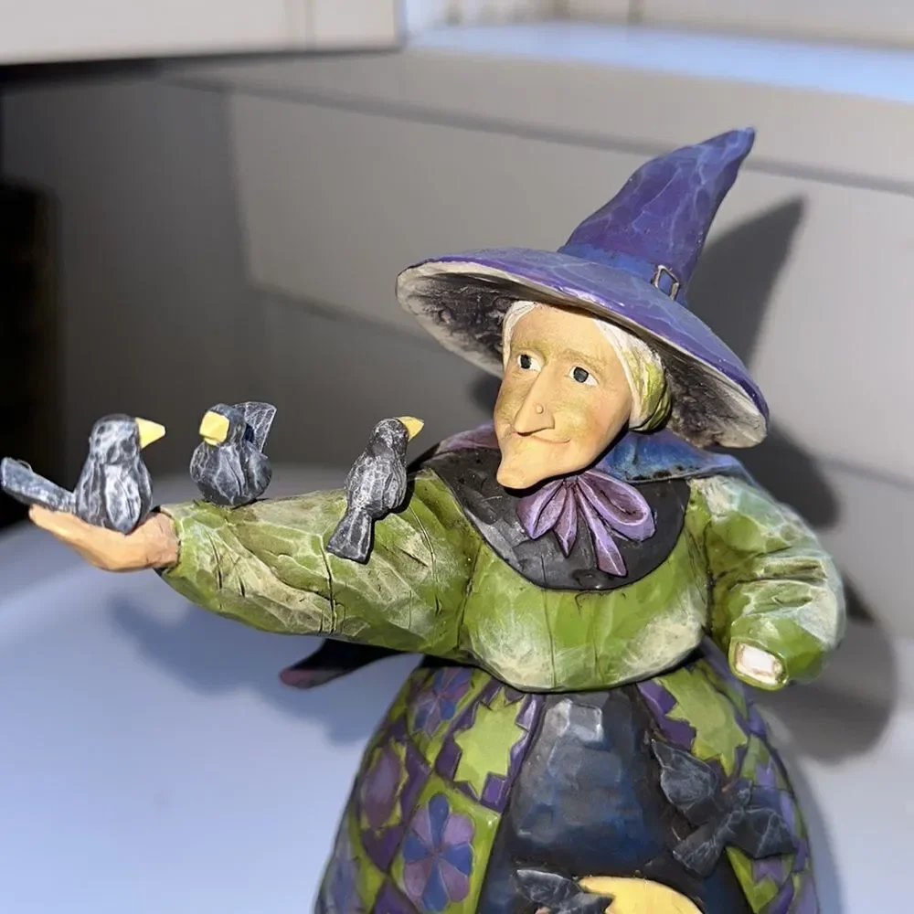New in box 2004 Jim‎ Shore Black Bird Stew Witch with Black Birds Figurine
